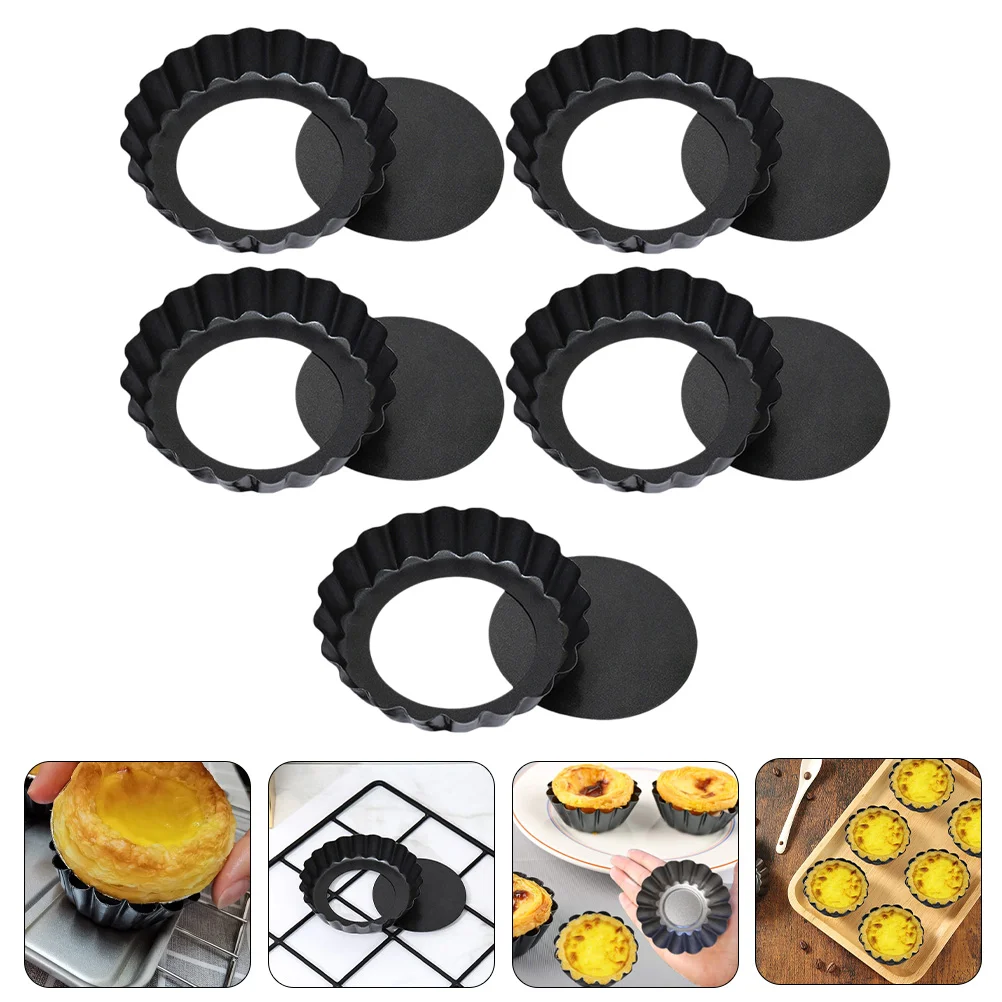 

5Pcs Nonstick Pudding Tart Molds For Tart Pan Tart Pans With Removable Bottoms Tart Tins for Home Cooking Kitchen