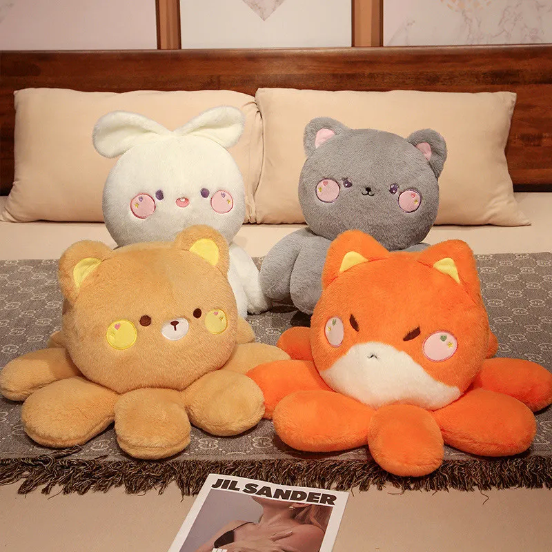 

35/55/90cm Cute Stuffed Animals Plush Pillow Lovely Cat Rabbit Bear Shaped Jellyfish Octopus Doll Plushies Soft Kids Girls Toys