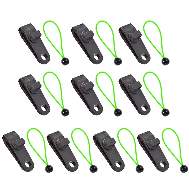 

10Pcs Camping Tent Clip With Tied Rope Locking Clamp Tarp Clips Set Tent Accessories For Outdoors Camping Garden Tarps