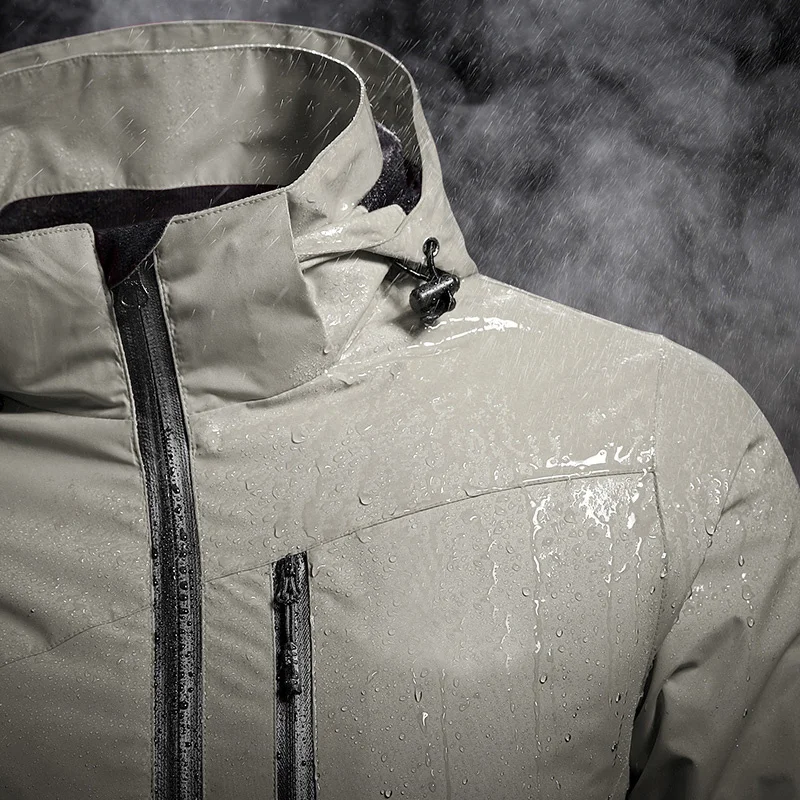 

Мужская весенняя куртка 2023, водонепроницаемая ветровка с капюшоном, Флисовая теплая верхняя одежда, черная ветрозащитная парка для мужчин