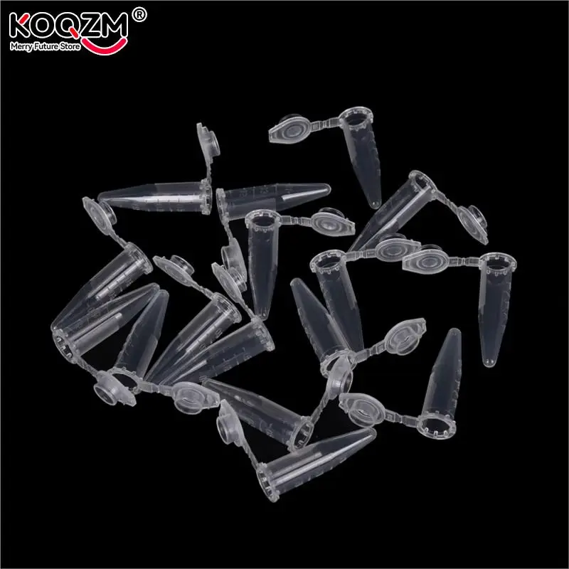 

50 PCS Clear Micro Plastic Test Tube Centrifuge Vial Snap Cap Container for Laboratory Sample Specimen Lab Supplies 0.5 ML