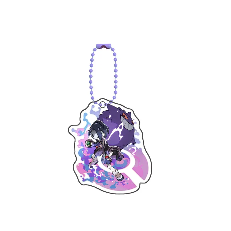 Фото Оригинальный акриловый брелок Pokemon Homemade Machamp Charizard Gengar Mudkip Fennekin Morpeko в стиле аниме, периферийный брелок, кулон №4
