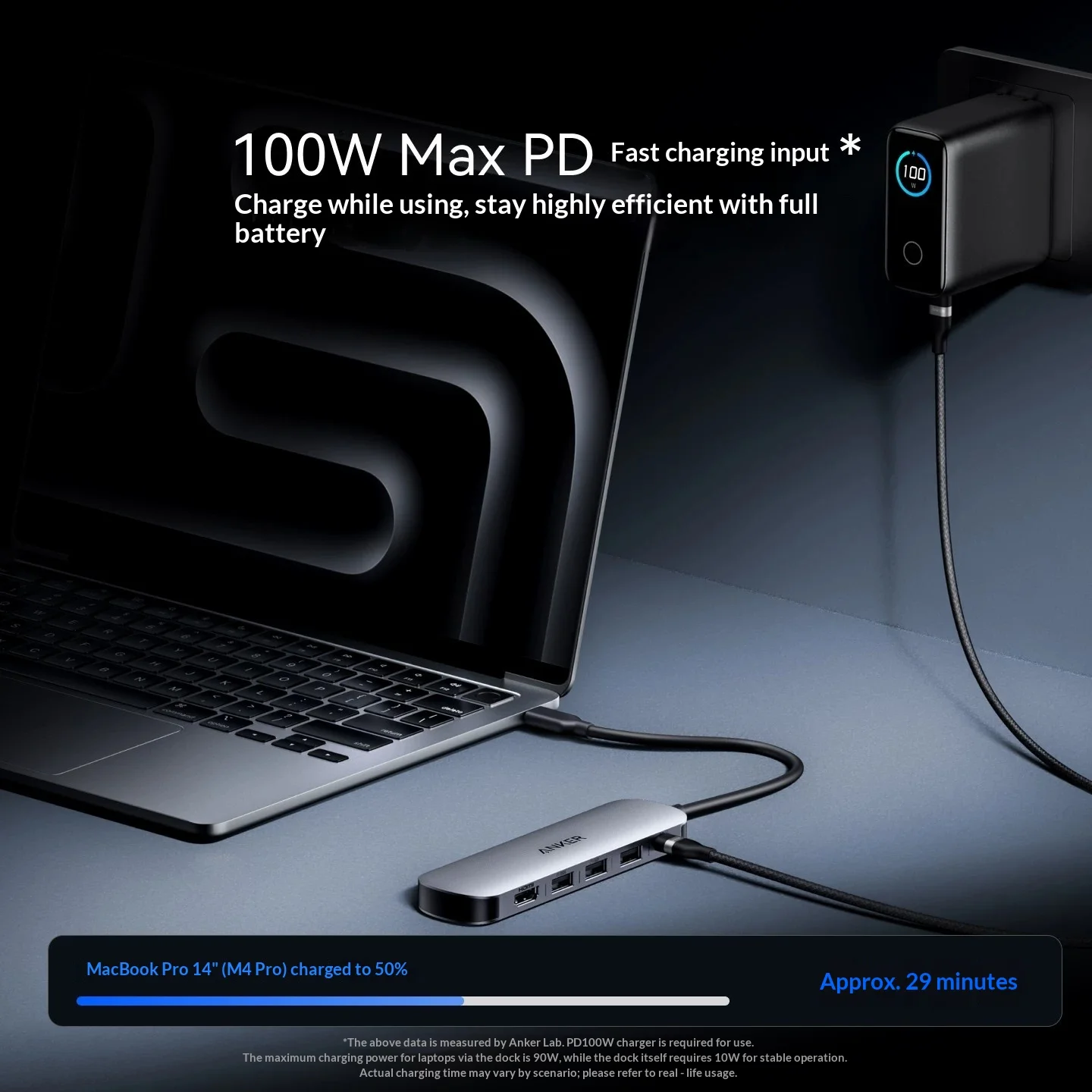 Фото Многопортовый USB-C хаб Anker 5-в-1 с поддержкой Power Delivery, адаптер-удлинитель, док-станция с несколькими интерфейсами для ноутбуков, ПК и USB-накопителей №2