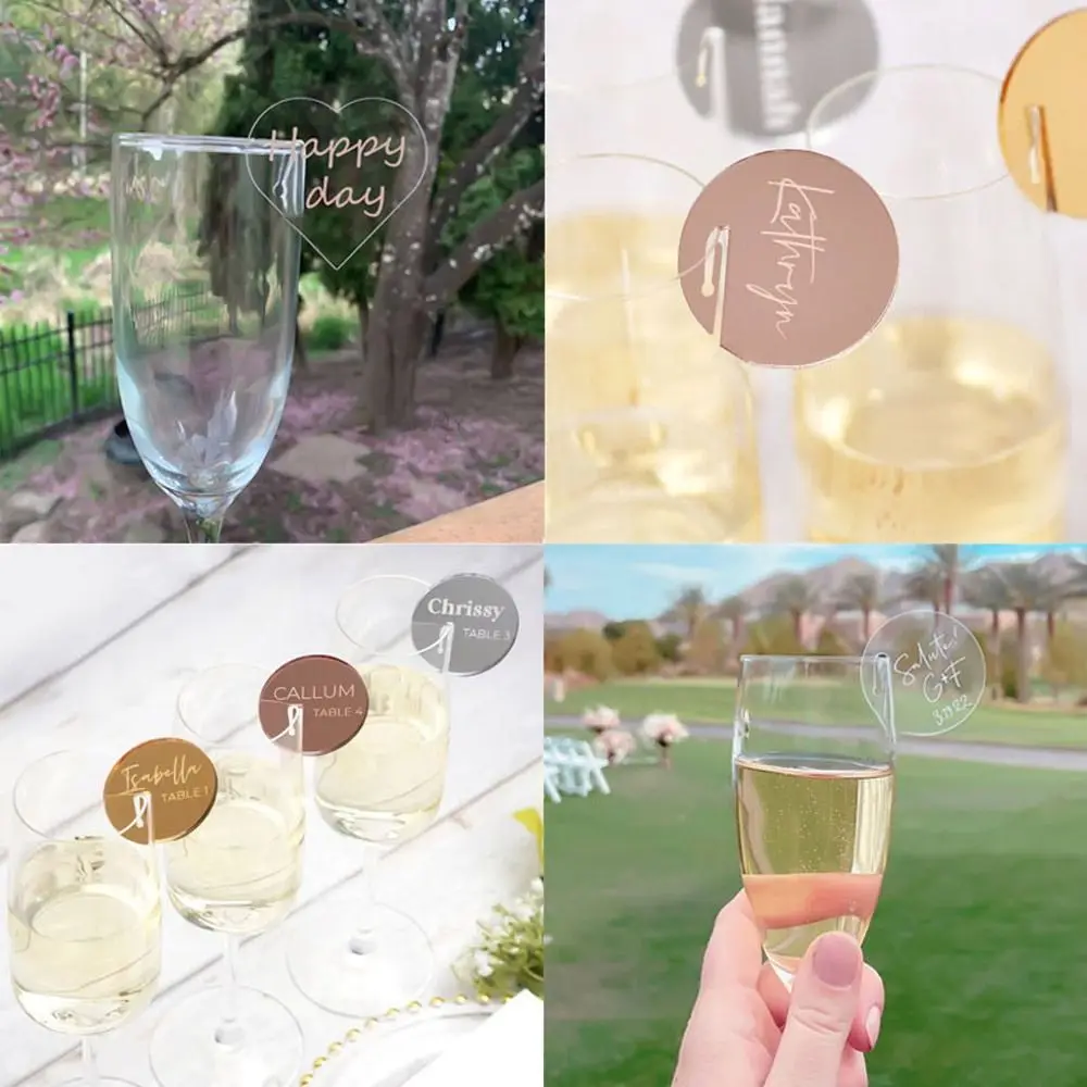 

10Pcs Blank Wedding Dinner Acrylic Drink Marker Tags Table Place Cards Party Supplies Guest Name Tag