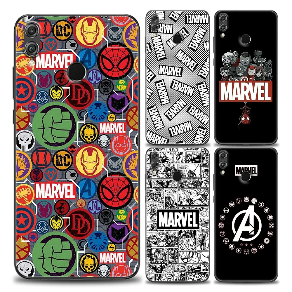 

Phone Case for Honor 8X 9S 9A 9C 9X Lite Play 9A 50 10 20 30 Pro 30i 20S(6.15) Soft Case Cover Marvel Avengers Logo