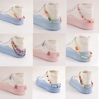 candy colors chains shoe charms anklets for women girls candy bead fruit chain shoes accessories birthday jewelry gifts