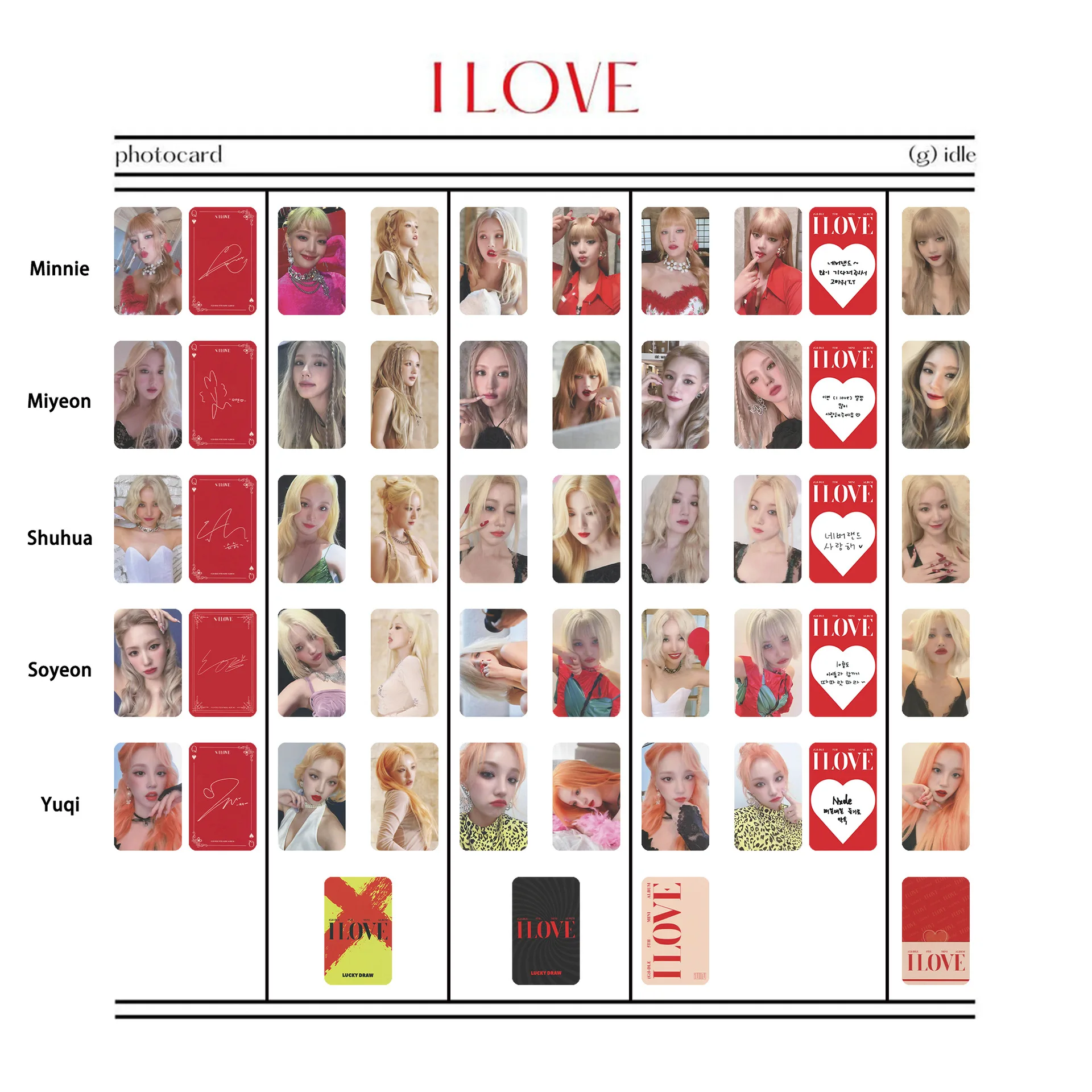 

Kpop Idol 5pcs/set Lomo Cards (G)I-DLE I Love Photocards Photo Card Postcard for Fans Collection