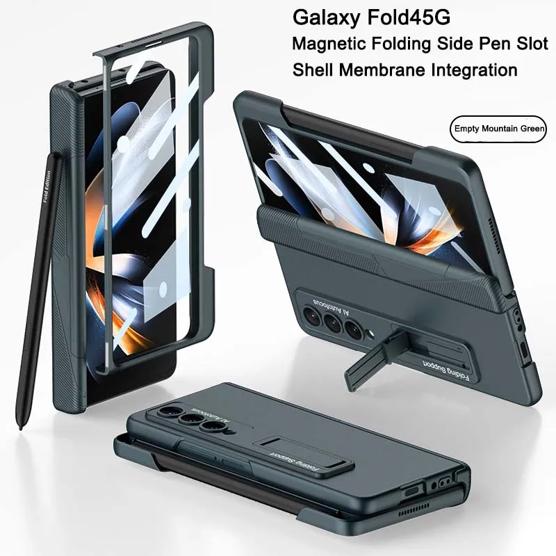 Case For Samsung Galaxy Z Fold 4 5G with Kickstand and Pen Slot Built in Screen Protector for Galaxy Z Fold 4 Cover