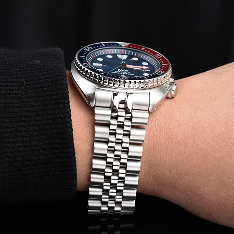 Фото Твердый ремешок для часов из нержавеющей стали для серии Seiko Abalone Turtles Prospex SRPA21 SRP777 SRPC25 SRP773 SRP775 SRP779, браслет 22 ремешок №3