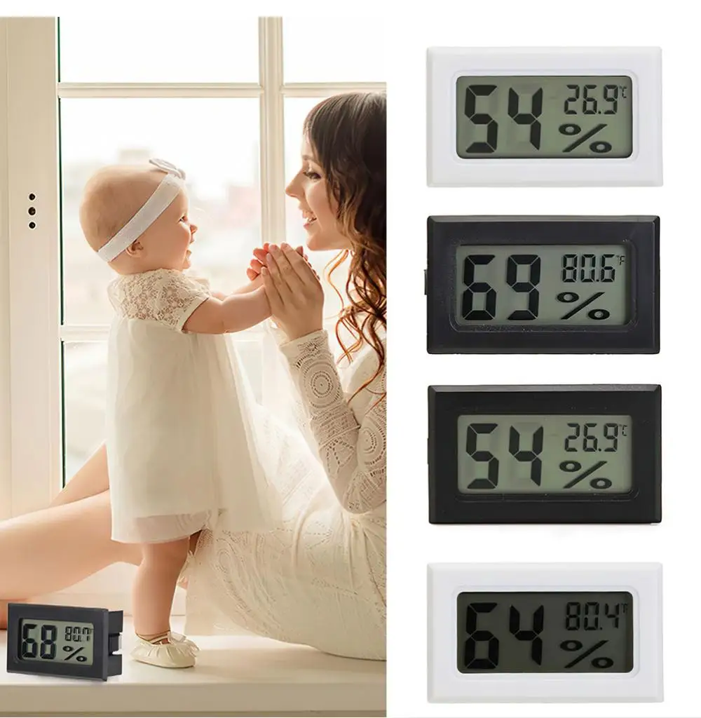 

Mini Digital Humidity Meter Thermometer Hygrometer Sensor Gauge LCD Temperature Refrigerator Aquarium Monitoring Display Indoor