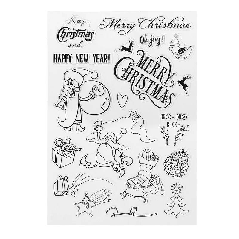 

Santa-Claus Stamps Clear Silicone Stampers for Scrapbooking Card Making