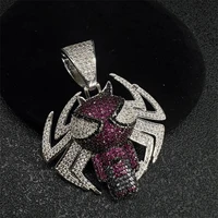 2022 brand new fashion pendant anime superhero wide cuban chain hip hop crystal necklace icefall jewelry outlet