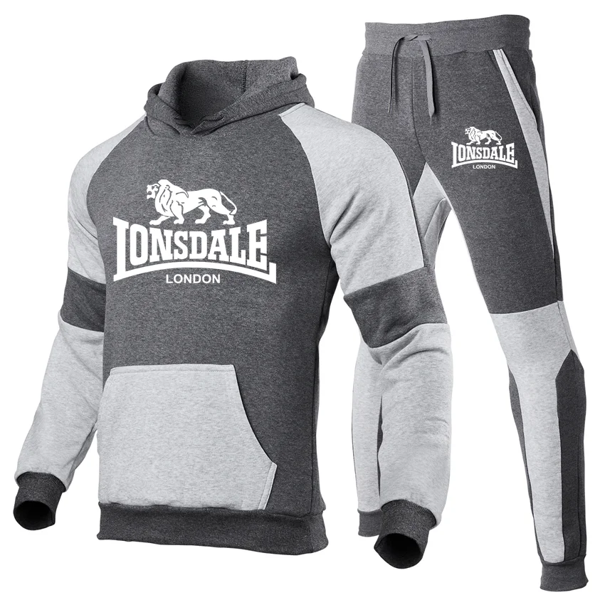 Мужской спортивный костюм LONSDALE кофта с контрастной расцветкой и спортивные