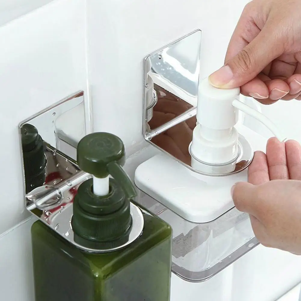 

Wall Mounted Soap Bottle Holder Free Of Punch Metal Supplies Pc Bottle Kitchen Hanger Traceless Hook Stand 1 Stee Q8s0