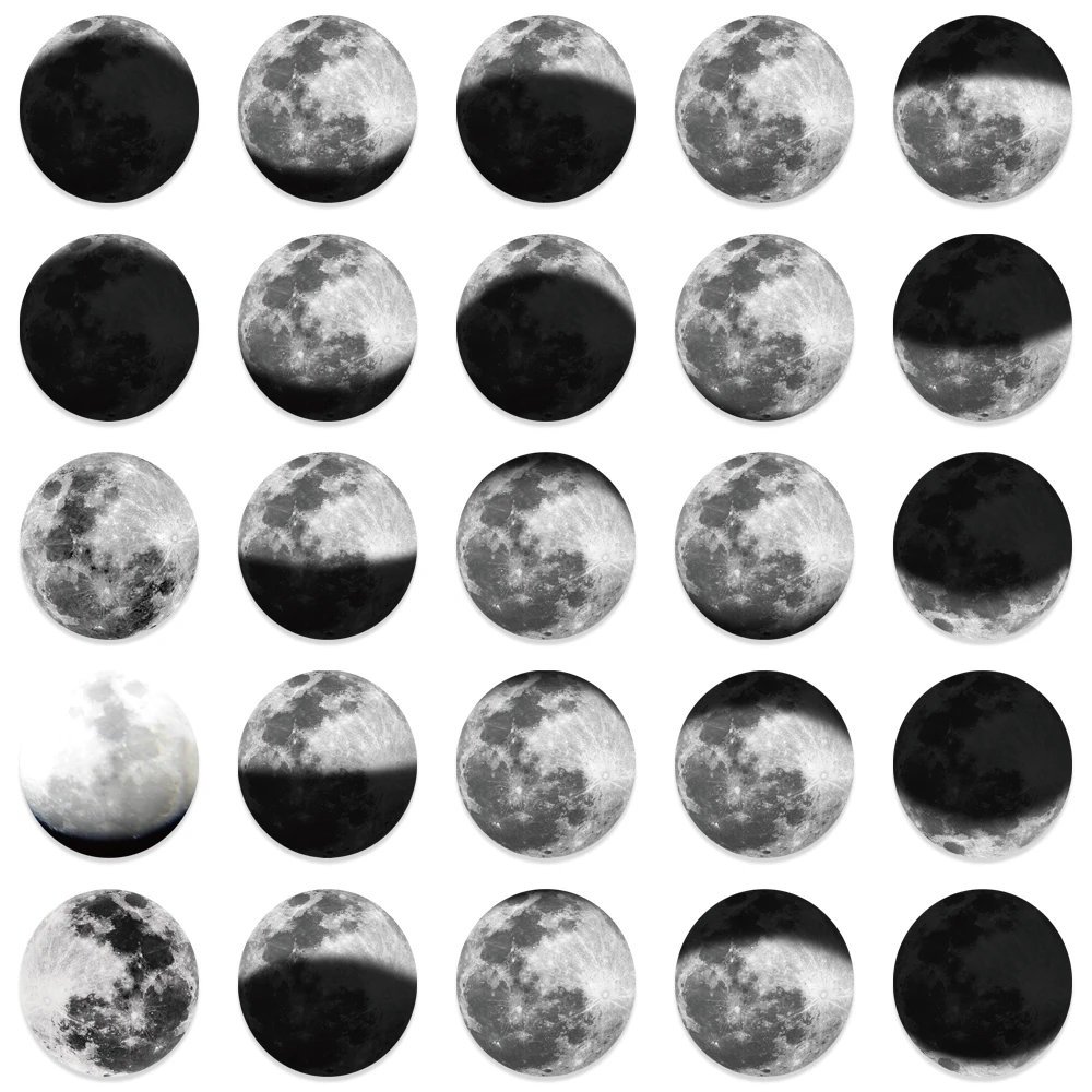 50 шт. милые наклейки в виде фазы Луны аксессуары для журналов канцелярских