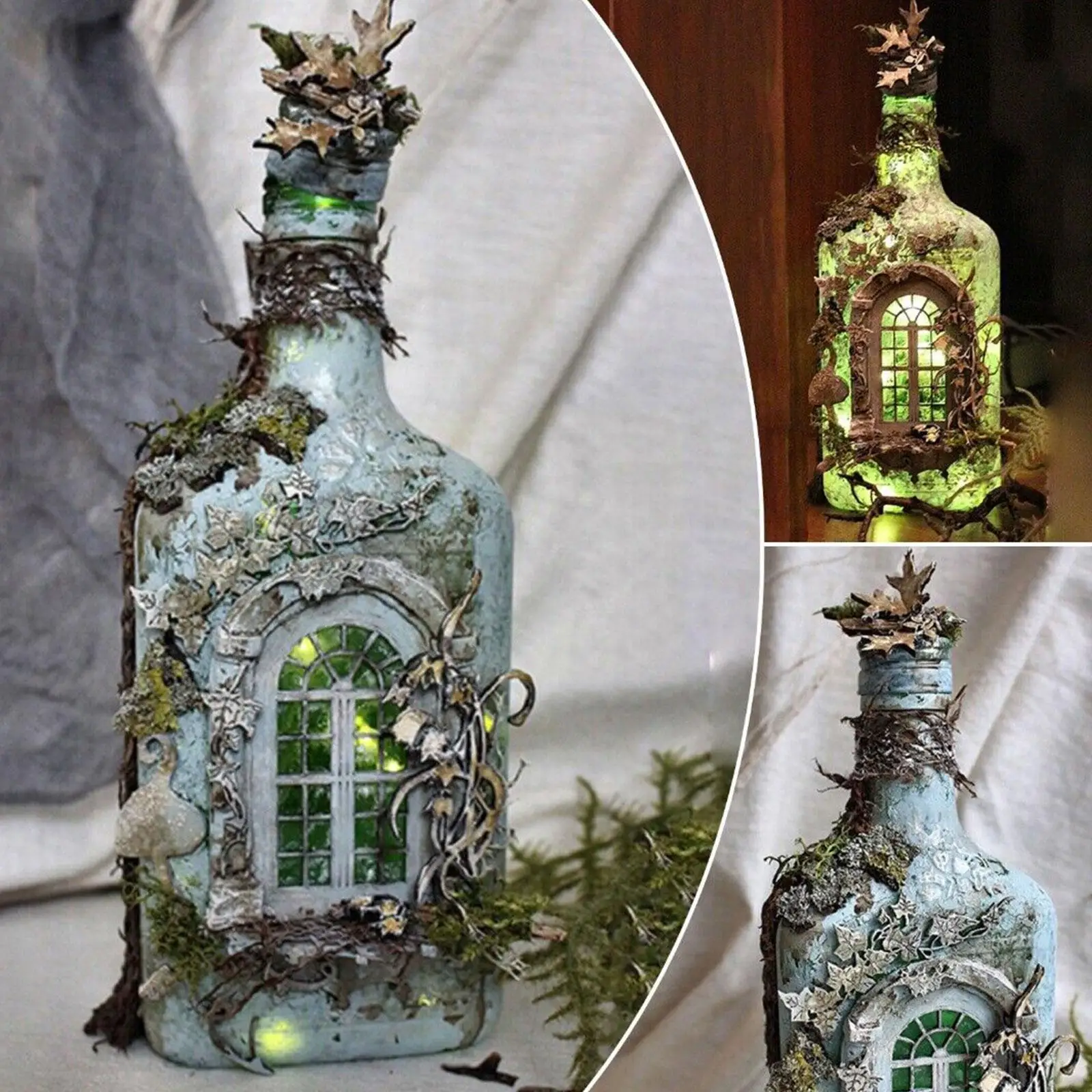 

Светящиеся креативные лампы в виде бутылки вина, украшения из смолы, украшения для сада, светящиеся украшения для улицы, газона, дома V1X3