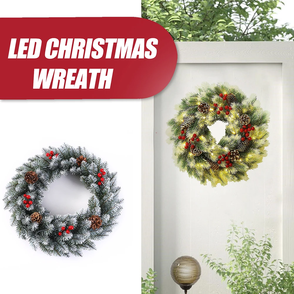 

Рождественский подвесной искусственный венок, прочный ПВХ светильник кой, вешалка, атмосферная Декоративная гирлянда для улицы, торгового центра