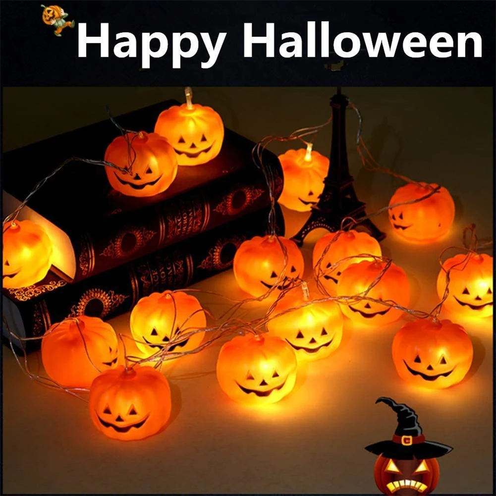 

1.2m 10Led Halloween Pumpkin String Lights Battery Operated LED String Lights For Halloween Pumpkin Home Bar Party Home Decor