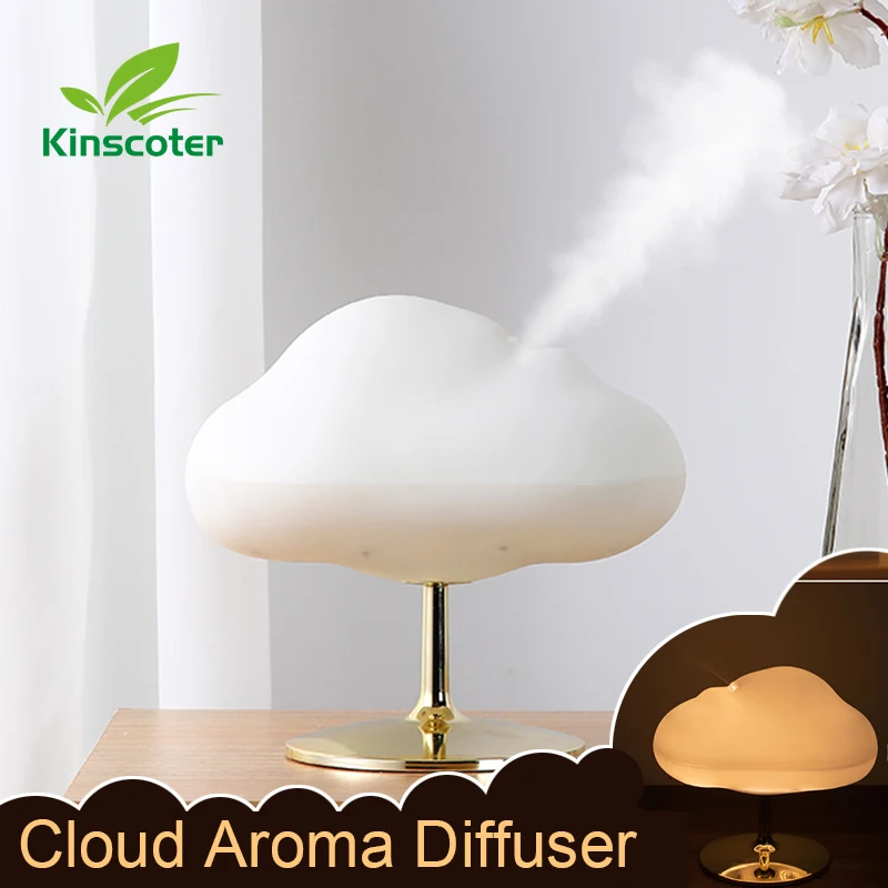 Kinscoter nuvem umidificador de ar aromaterapia fragrância difusor de óleo essencial cores quentes modo luz noturna
