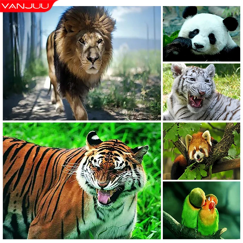 Набор для алмазной живописи 5D с Львом Китайская панда Алмазная мозаика тигром