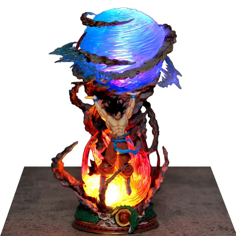

DragonBall Z Yuan Qi Bomb Hunter Wukong hand-made lighting special effects trumpet statue model ornaments wholesale lamplight