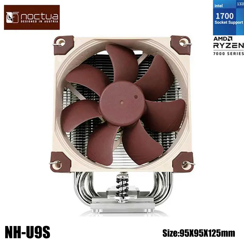 Noctua NH-U9S CPU Cooler Multi-Platform 115X/1700/AMD/A9 PWM Fan/U-Shaped Tower case radiator Cooler 95*95mm Ultra-Small Size