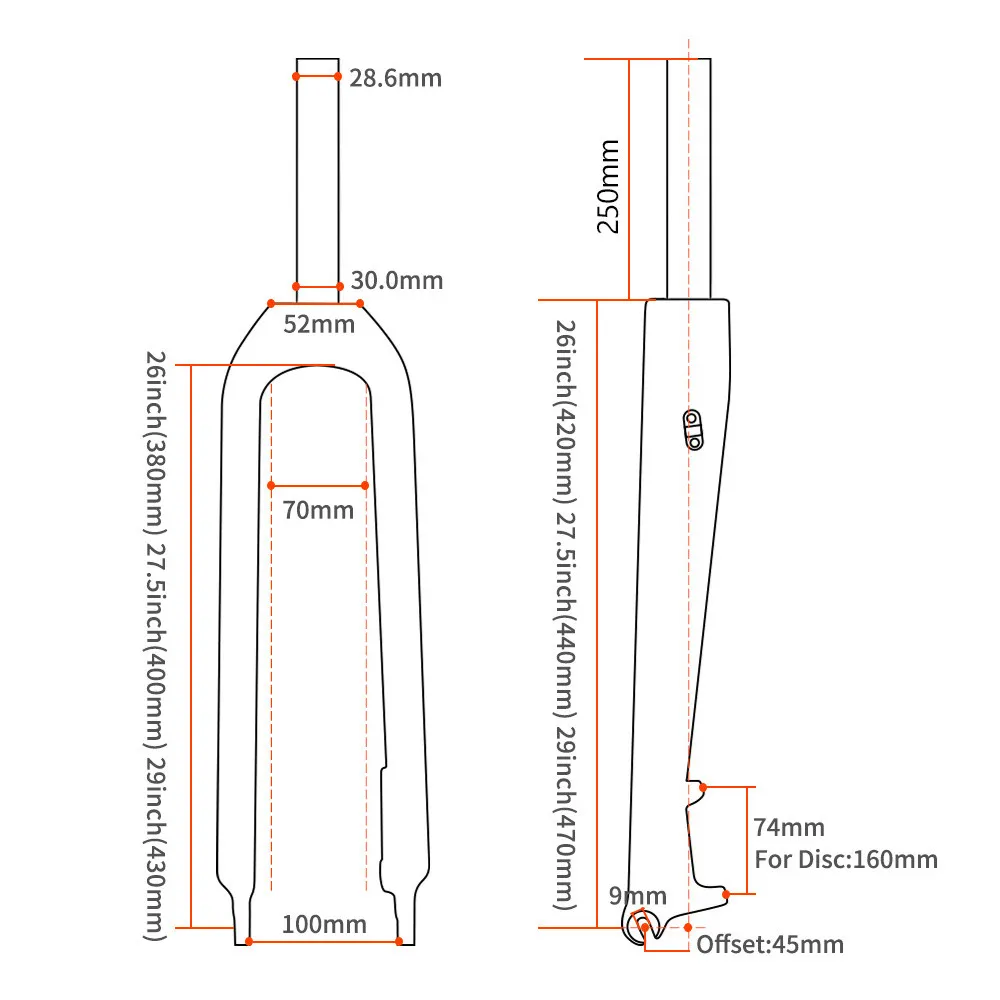 Углеродная рама Mtb 29/27.5/26 вилка для горного велосипеда 29er быстросъемная передняя