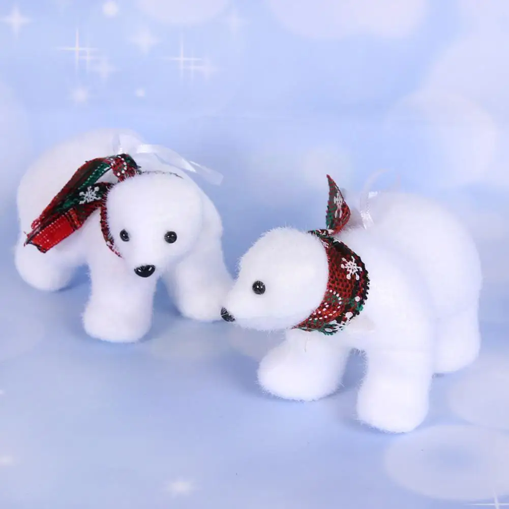 

Mini Cute Plush White Bear Christmas Pendant Keychain Decoration Ornaments Stuffed Birthday Drop Toy Soft Kids Bears G O3t7