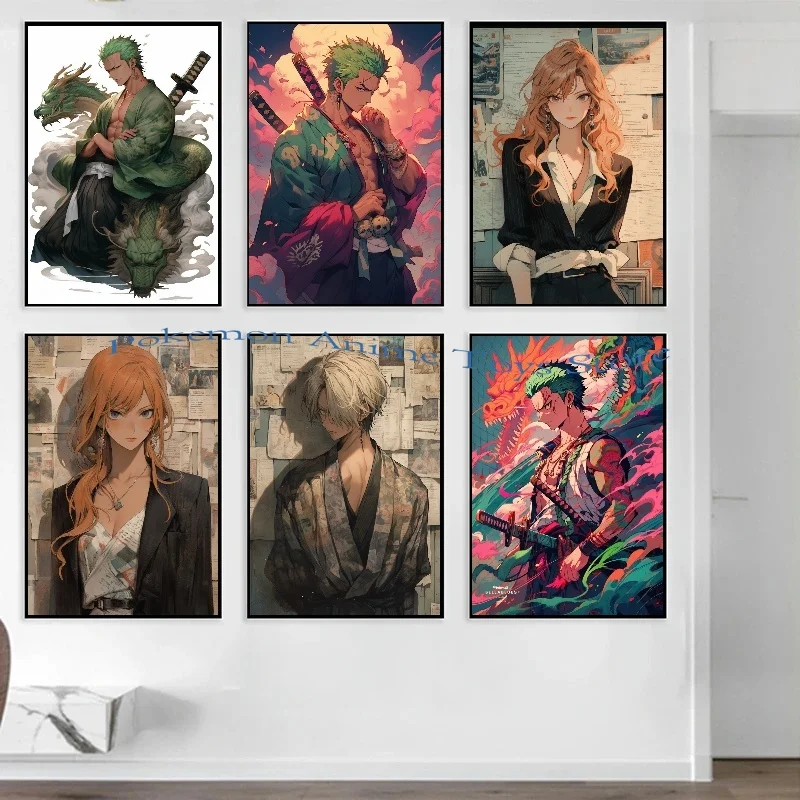 Эстетический цельный Аниме Обезьяна д Луффи холст плакат современное искусство