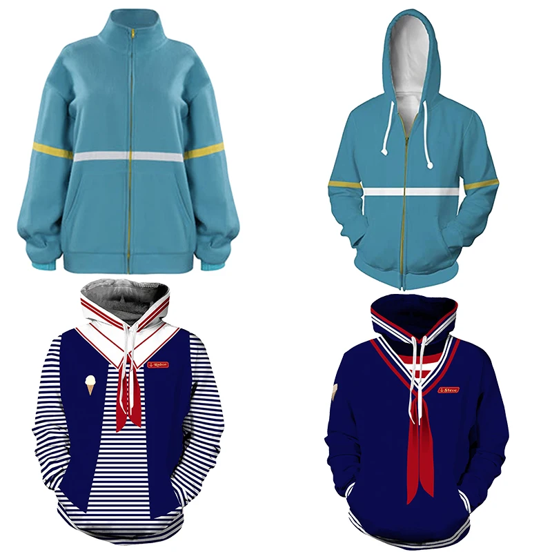 

Stranger Season 4 Dustin Max Eleven Cosplay Costumes Sweatshirt Hoodies Halloween Clothing Halloween