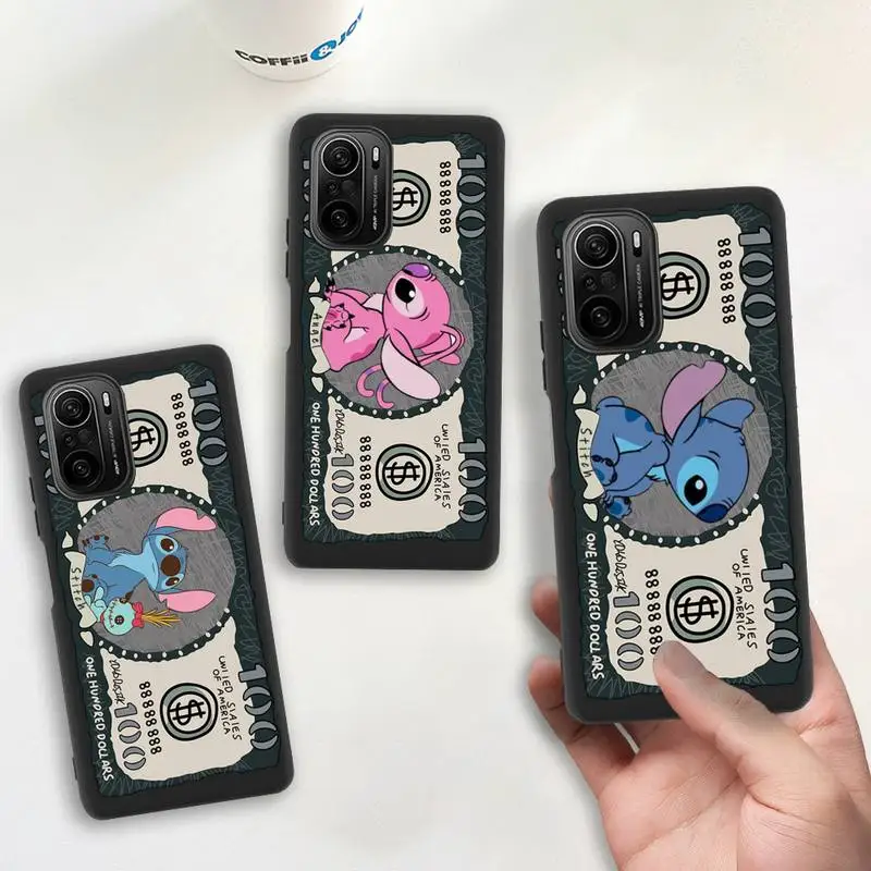 

Cute Cartoon Disney stitch Dollars Phone Case For Redmi 9A K20 K30 K40 Note 11E 11S 11 10 9 Pro Silicone Soft Cover