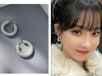 kpop aespa winter earrings ins tide circle flashing diamond earrings jennie micro set zircon earrings new korea fashion gifts
