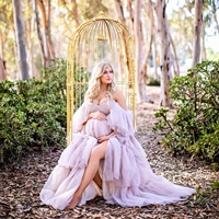 glamorous pink maternity dresses off the shoulder long sleeves pregnant women gown for photoshoot v neck pregnancy babyshower