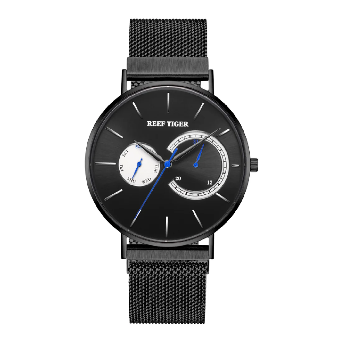 

Reef Tiger Men Quartz Watch, Mens Watches Fashion Waterproof Wristwatch Ultrathin Top Luxury Brand Sapphire Mirror Week Date