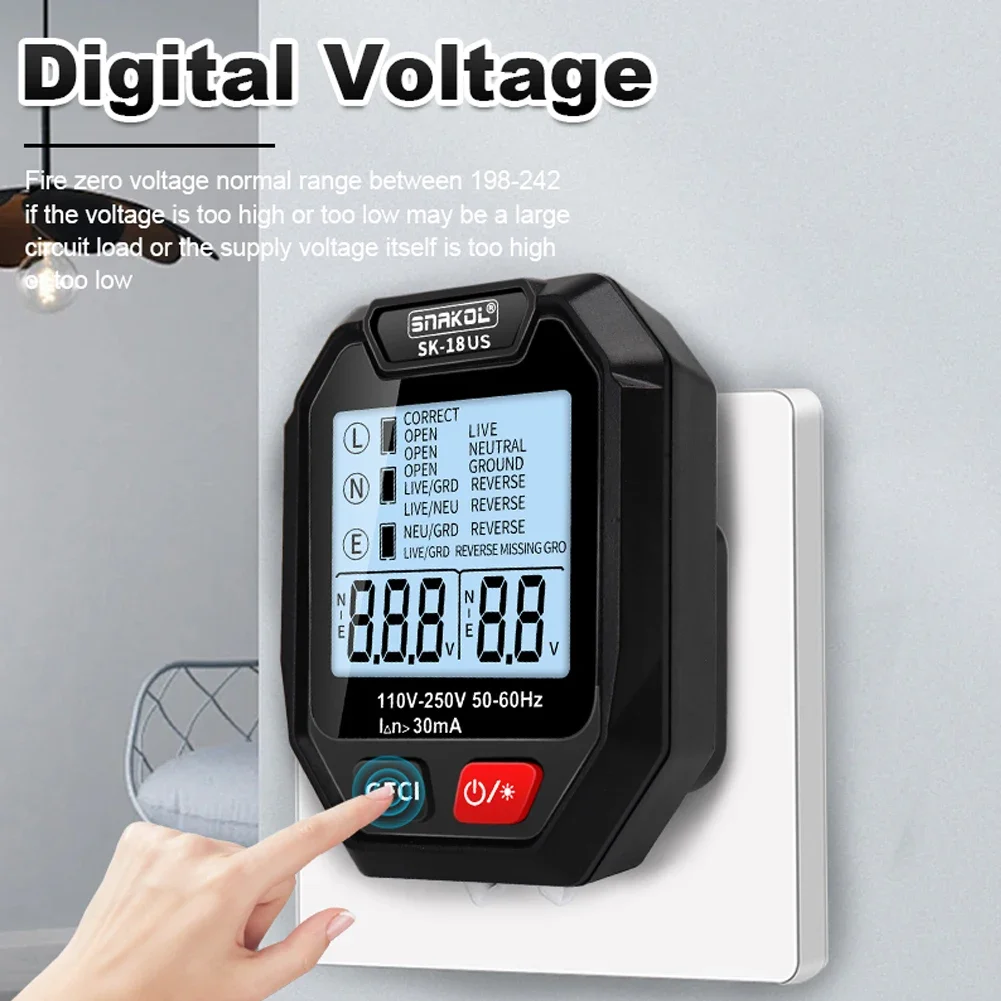 Интеллектуальный тестер розеток ручной напряжения инструмент обнаружения