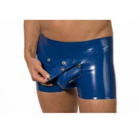 latex catsuit rubber gummi male hole cover short pants front hole customize 0 4mm fetish men underwear