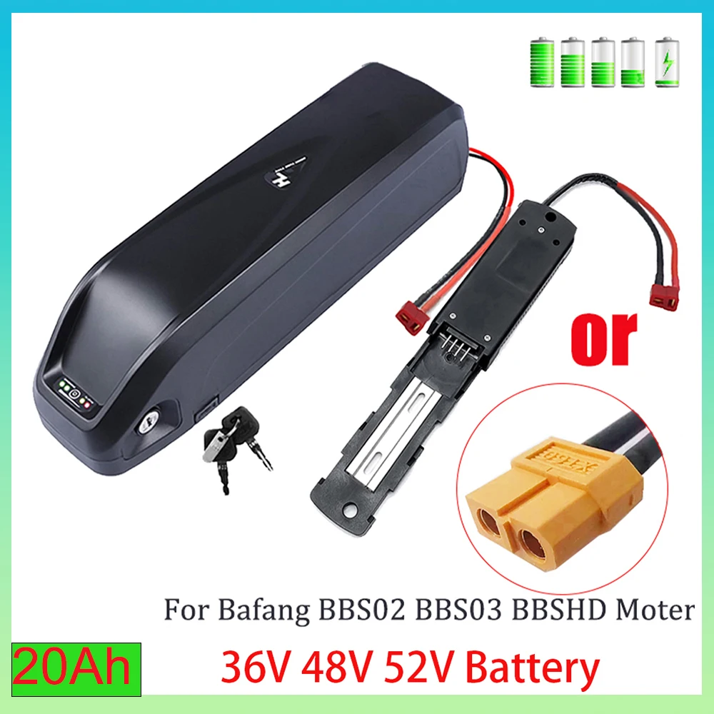 

For Hailong electric bicycle battery pack 36V 48V 52V 30A BMS 500w 750w 1000w 18650 battery for Bafang BBS02 BBS03 BBSHD