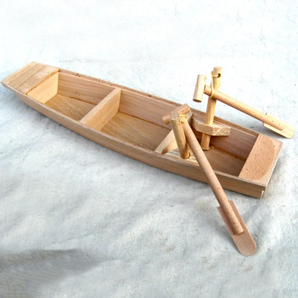 

Unfinished Wood Model Fishing Decoration Tank Ornament for Home Office Landscape