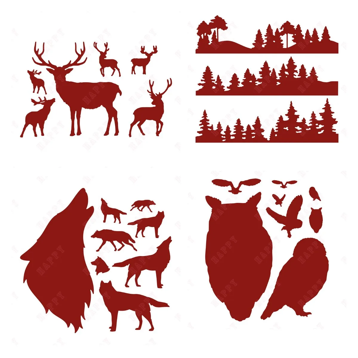 Металлические Вырубные штампы с изображением лесных животных, скрапбукинг, Закладка, конверт, бумажные изделия, тиснение, нож ручной работы, форма, лезвие, дырокол, украшение