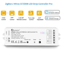 cct dimmable led controller pro zigbee3 0 gledopto work with smartthings alexa app voice for ultra thin cct strip light 2 wires