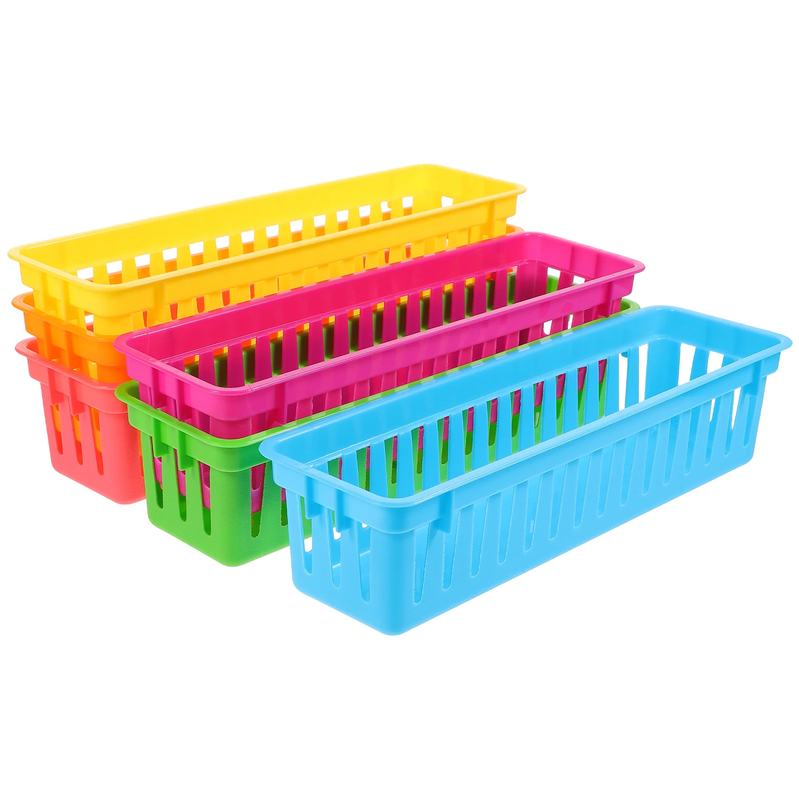 

6 Pcs Pencil Containers for Classroom Colored Baskets Coloured Pencils Desktop Holders Plastic Kids