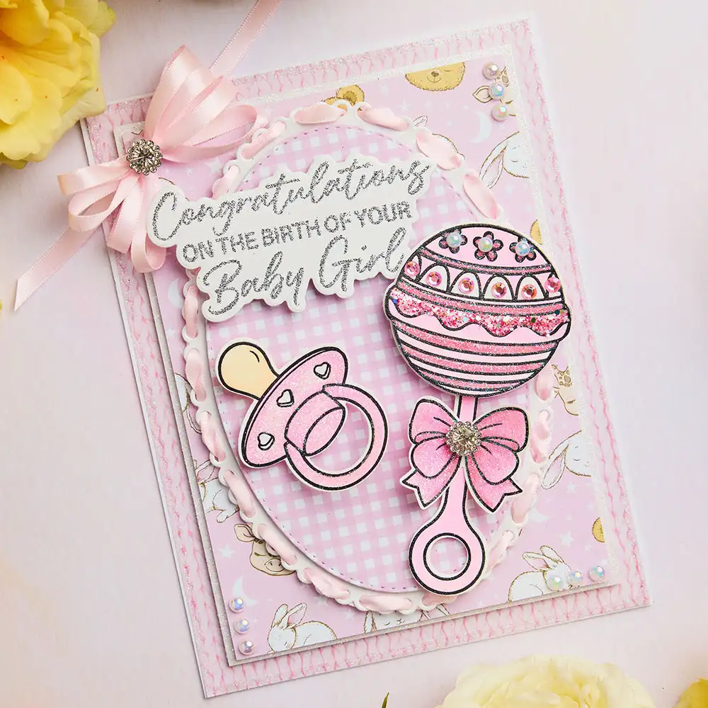 Фото Новинка 2026: Металлические вырубные ножи и штампы Chloes Baby Collection Giraffe Baby Collection Sentiment Grandchild для скрапбукинга и рукоделия №4