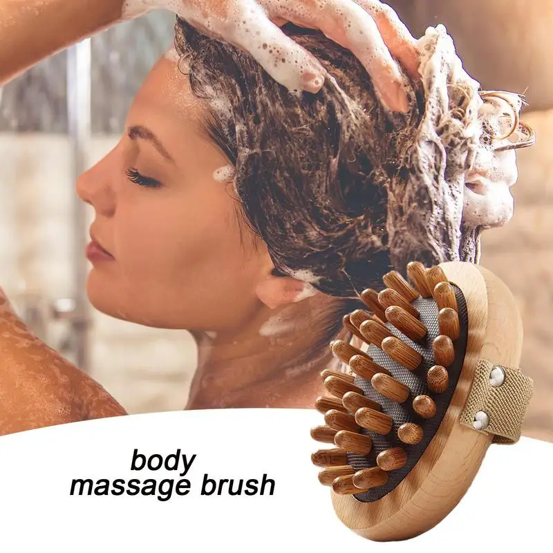 

1 шт., деревянная щетка для душа с воздушной подушкой, спа-щетка для массажа кожи головы, улучшение лимфатической циркуляции тела