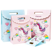 5 20pcs unicorn gift bag dinosaur thank you party paper bag birthday decorations baby shower pink blue gift bag