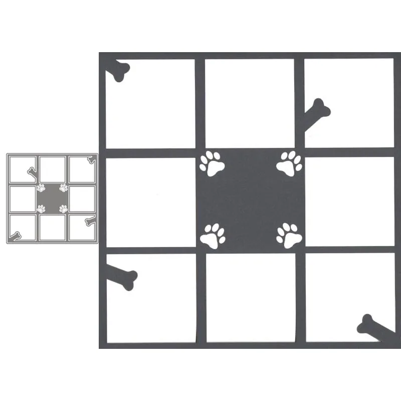 

Metal Cutting Dies Bone Footprints Stencils Die Cut for DIY Scrapbooking Album Paper Card Embossing