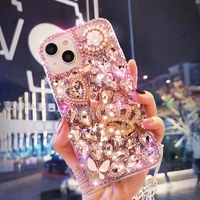 for iphone 11 12 personality creative fashion phone case with lanyard for iphone 13 pro max phone case full diamond luxury case