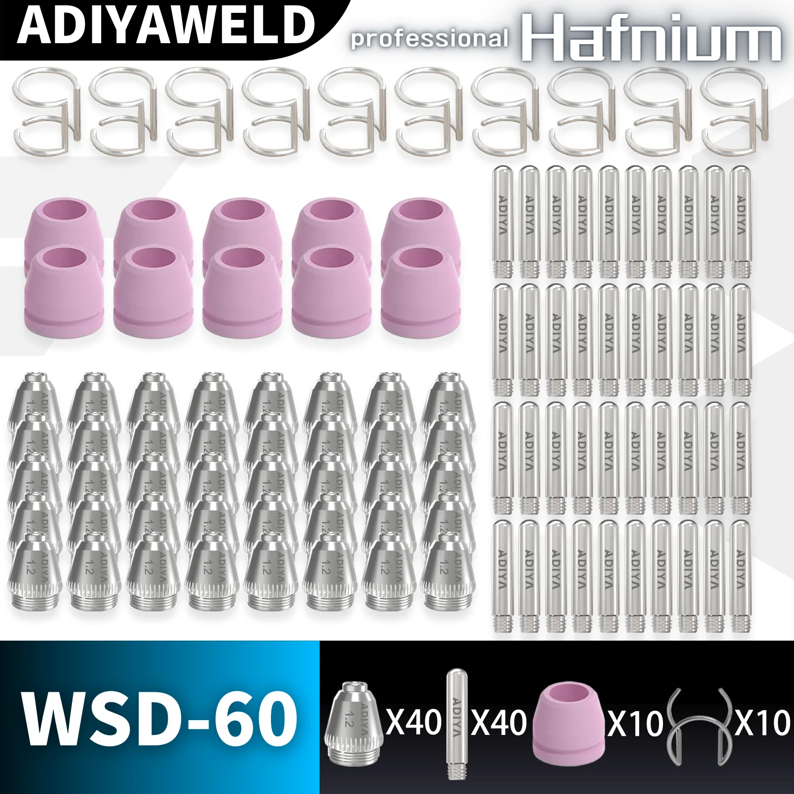 ADIYAWELD 26 шт/60 шт/100 шт SG55 AG60 WSD60 плазморез расходники электроды чашки cопло