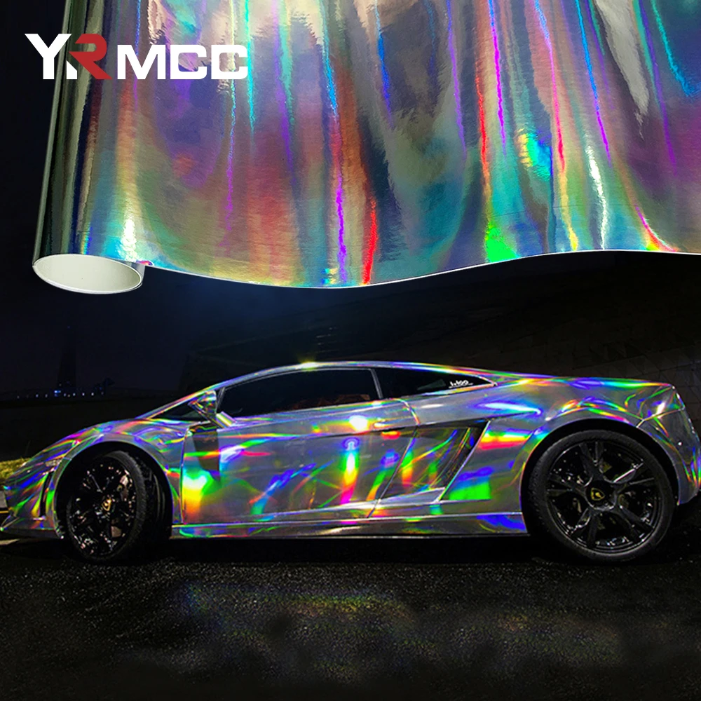 Holographic Chrome Vinyl Plating Car Sticker For Auto Body Decorationand Truck Decoration Auto Decals Air Bubble Free