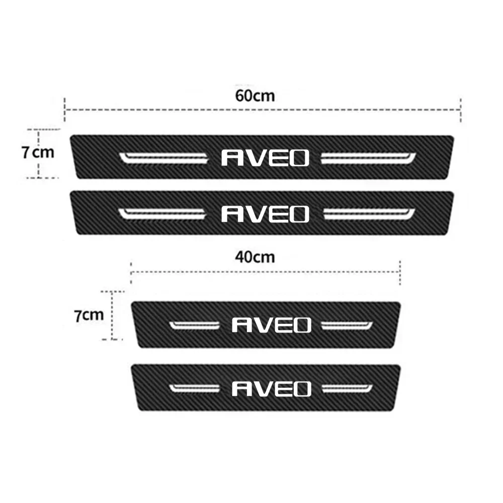 Углеродное волокно защитная наклейка на порог автомобиля накладка для Chevrolet AVEO