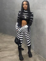 wesaynb wholesale y2k clothes sexy hollow out long sleeve jumpsuit women 2022 stripe one pieces outfits bodycon jumpsuit summer